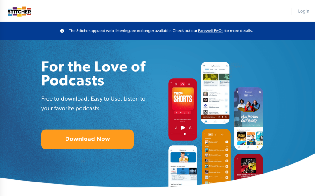 Stitcher app podcast